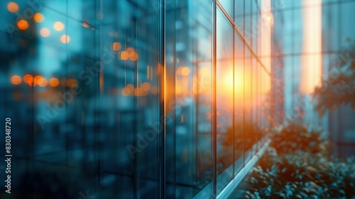 Wallpaper Mural Abstract Background: Blurred Glass Wall of Business Office Building Torontodigital.ca