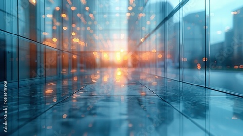 Wallpaper Mural Blurred Glass Wall of Corporate Office: Business Concept Background Torontodigital.ca