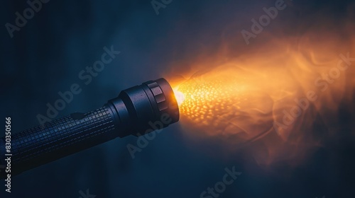 A flashlight shining in the dark, representing help in finding the way