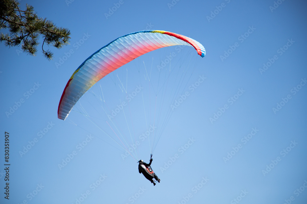 glider paragliding g against blue sky flying adrenaline and freedom concept glider paragliding g against blue sky flying adrenaline and freedom concept