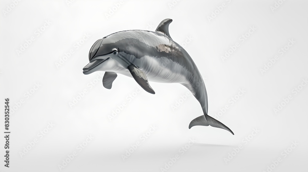 Graceful Dolphin Leaping Against a Clean White Background. Perfect for Educational and Creative Projects. Digital Illustration. AI Graceful Dolphin Leaping Against a Clean White Background. Perfect for Educational and Creative Projects. Digital Illustration. AI