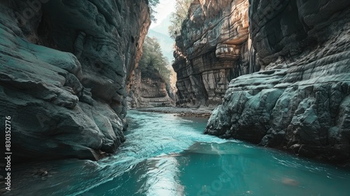 A river flowing through a canyon, representing the power and persistence of freedom