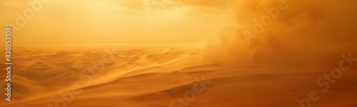 Picture of a desert with sand blowing in the wind