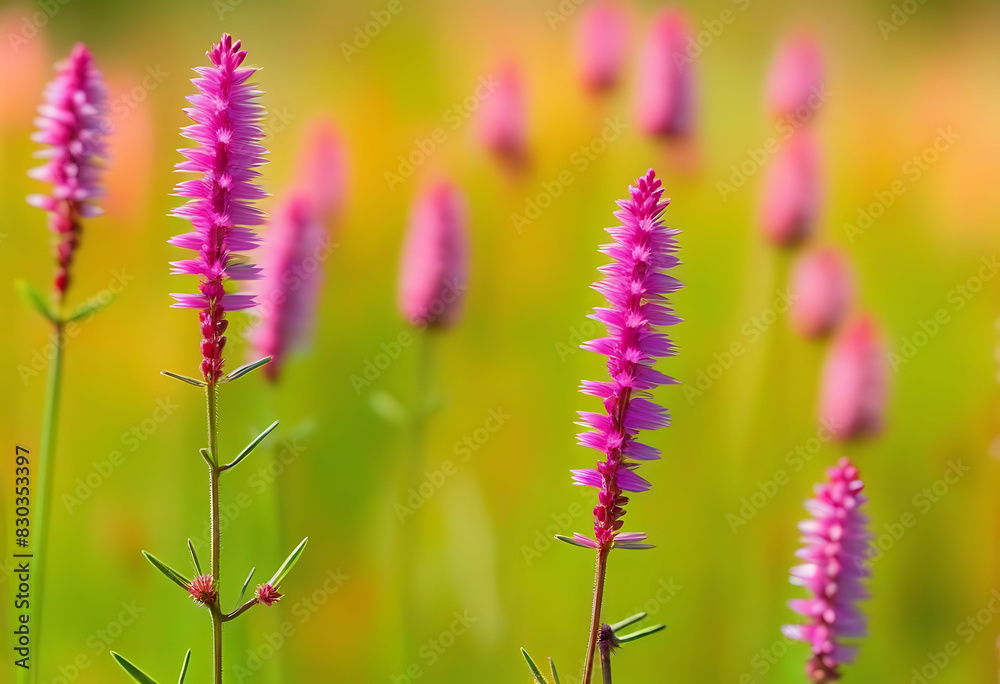 Long Spike Inflorescence of Pink Wild Flowers Long Spike Inflorescence of Pink Wild Flowers