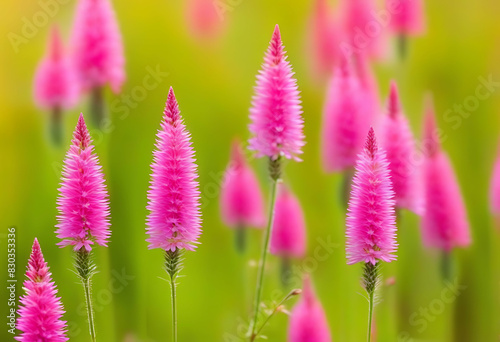 Long Spike Inflorescence of Pink Wild Flowers