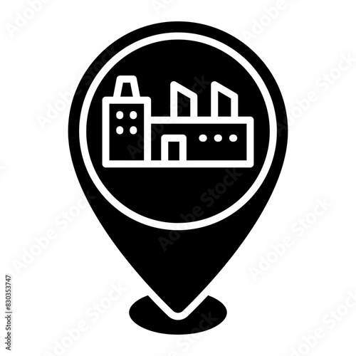 Illustration of Industrial Area Location design Glyph Icon