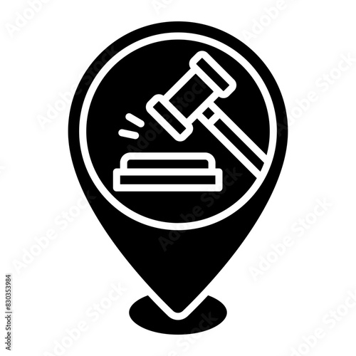 Illustration of Court Location design Glyph Icon