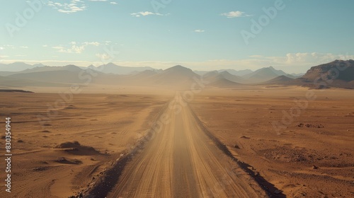 An endless road through the desert  illustrating the journey and adventure of freedom