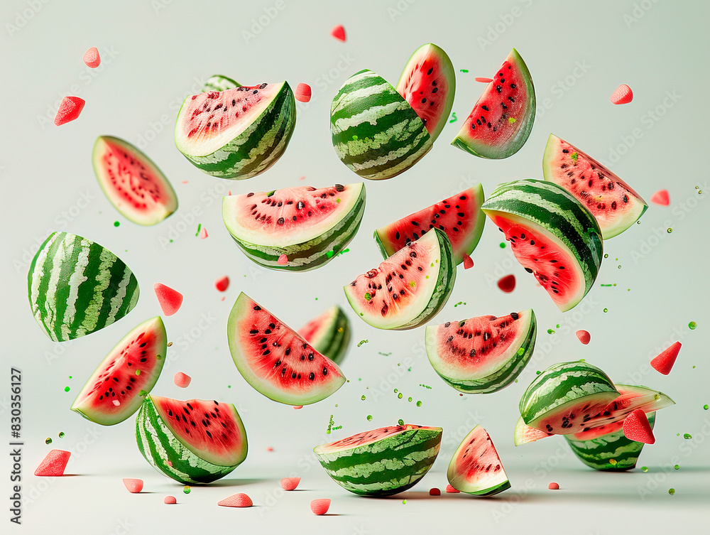 photography of WATERMELON falling from the sky Watermelon watermelons, many angles and view side top front sliced halved bunch cut isolated on white background cutout file. photography of WATERMELON falling from the sky Watermelon watermelons, many angles and view side top front sliced halved bunch cut isolated on white background cutout file.