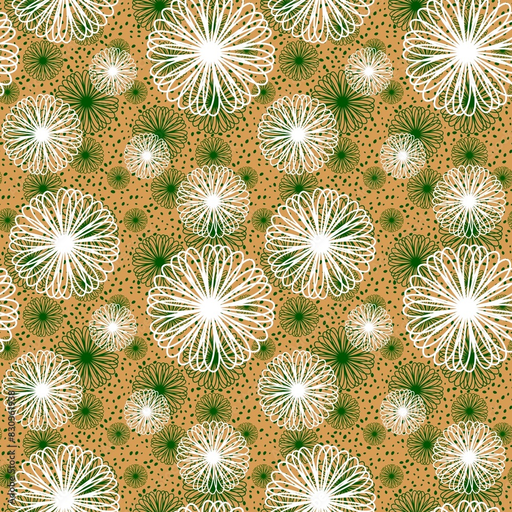 Simple floral seamless pattern with flowers for fabrics and cards and linens