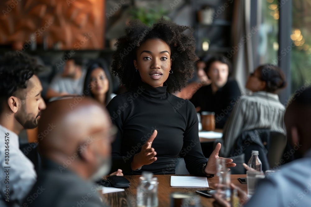 Business Meeting Presentation by African American Woman Business Meeting Presentation by African American Woman