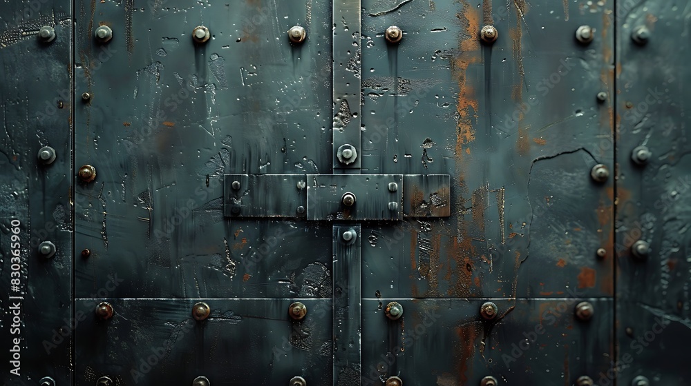 Close-up of a metal door, concept of realistic modern interior design