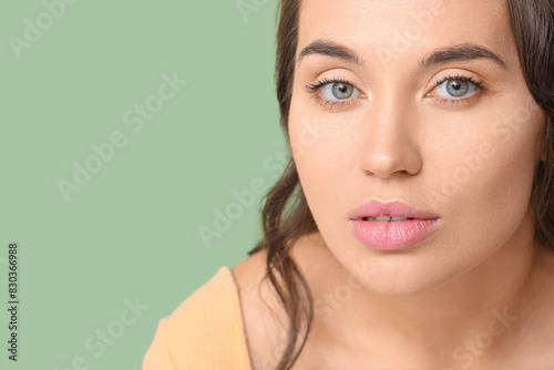 Woman with beautiful lips o...