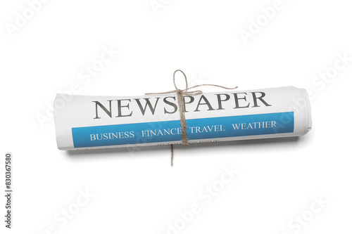 Modern newspaper on white b...
