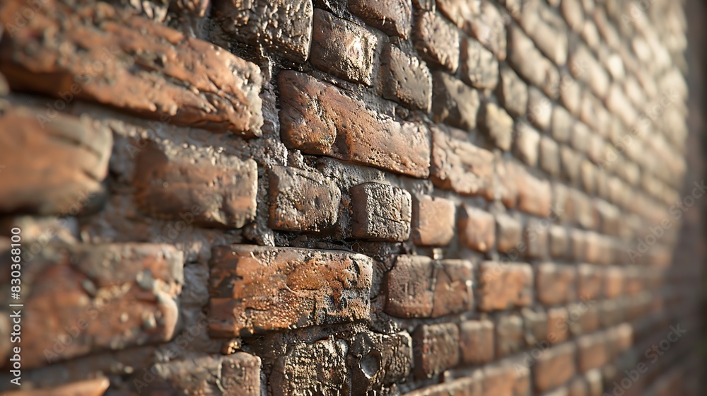 Close-up of a brick detail, concept of realistic modern interior design