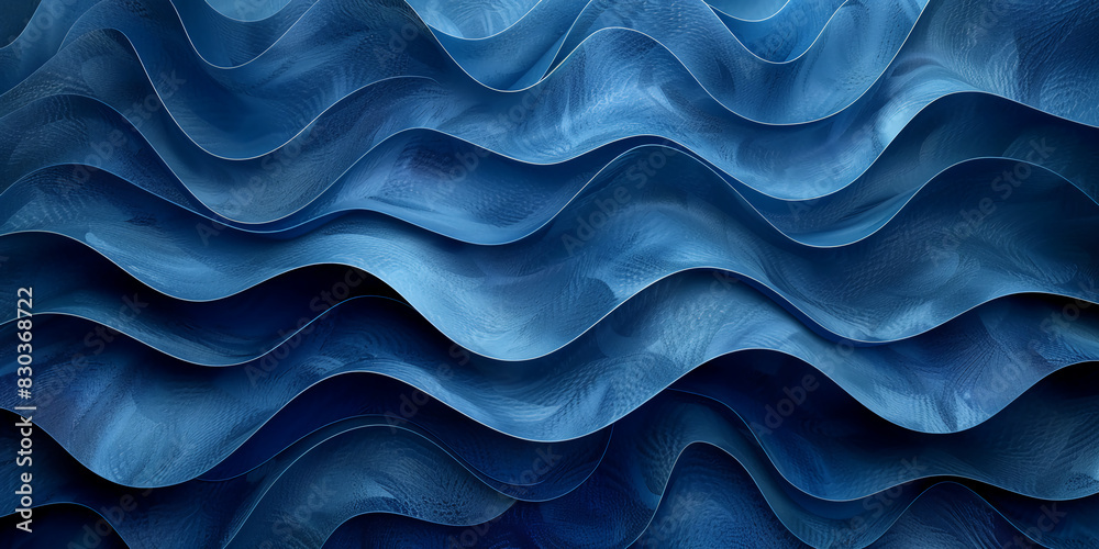 Obraz premium Abstract blue pattern with a seamless texture of liquid shapes for a design background. illustration, ultra details, wide shot in the style of masterpiece.