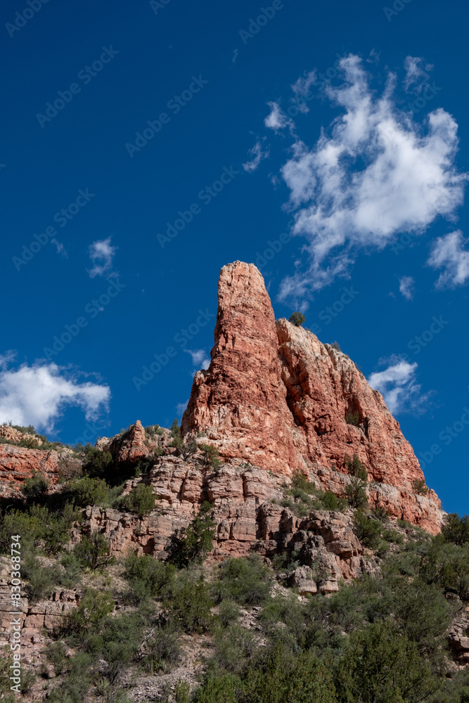 Tall spire among sandstone in Verde Valley, Arizona