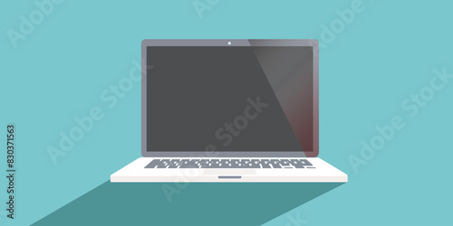 Sophisticated open laptop screen with minimalist aesthetics in a modern workspace