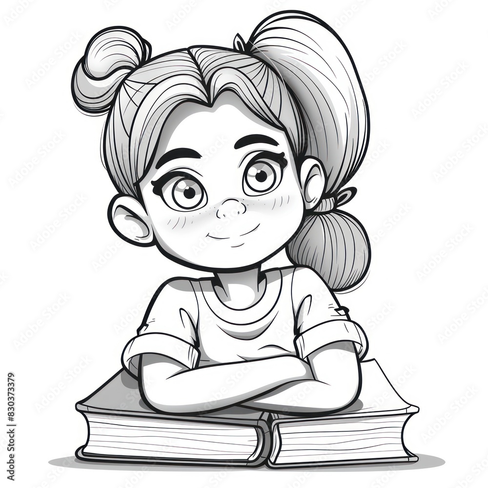 Happy children learning to read and write Coloring Page Happy children learning to read and write Coloring Page