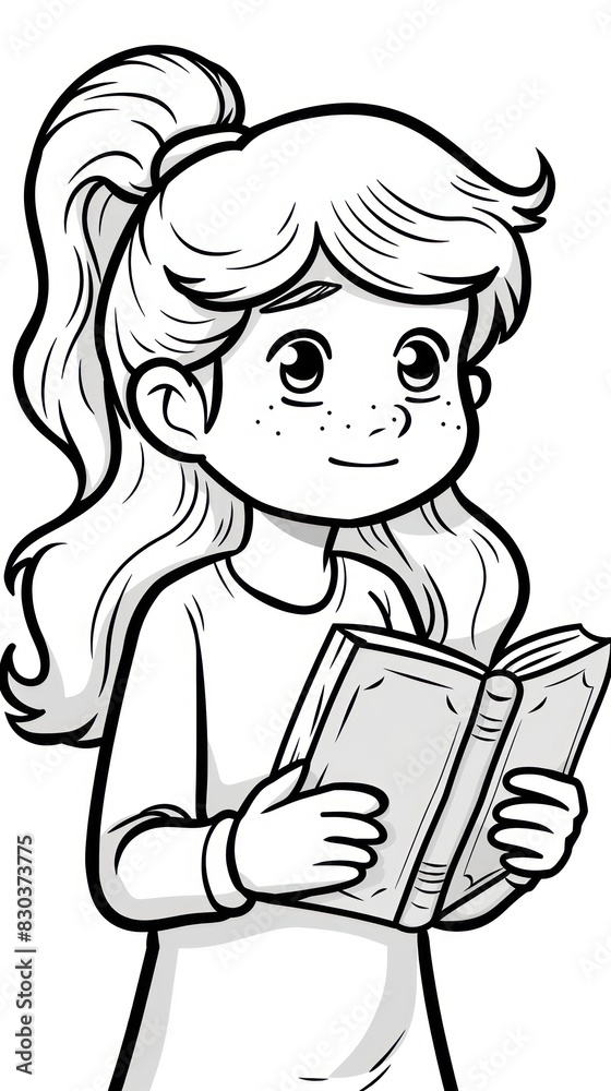 Children's coloring sheets : happy children learning Children's coloring sheets : happy children learning