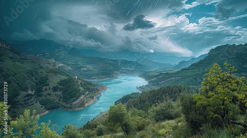 from the drone's eyes capture beautiful views of mountains and sea