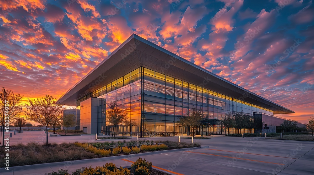 Obraz premium Stunning commercial building with brilliant sky