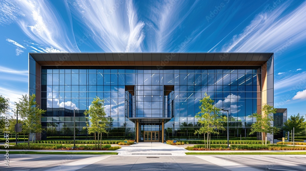 Fototapeta premium Stunning commercial building with brilliant sky