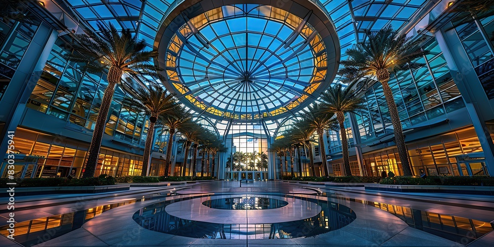 Obraz premium night digital glass structures on buildings