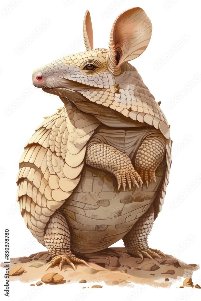 Armadillo sitting on a ball, perfect for nature-themed designs Armadillo sitting on a ball, perfect for nature-themed designs