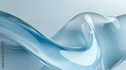 light grey background with rounded edges and gradient blue waves