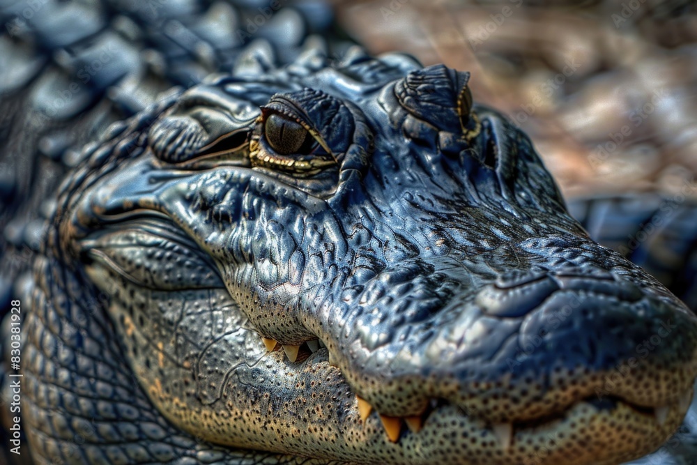 Close-up view of an alligator's head with its mouth open. Suitable for educational material or wildlife articles Close-up view of an alligator's head with its mouth open. Suitable for educational material or wildlife articles