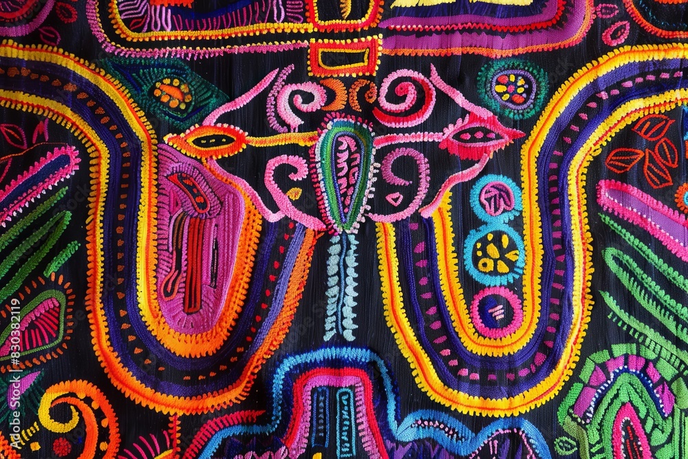 Vibrant Threads. Tapestry. Colorful Woven Textile Background. Vibrant Threads. Tapestry. Colorful Woven Textile Background.