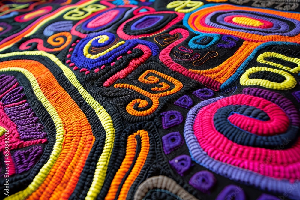 Vibrant Threads. Tapestry. Colorful Woven Textile Background. Vibrant Threads. Tapestry. Colorful Woven Textile Background.