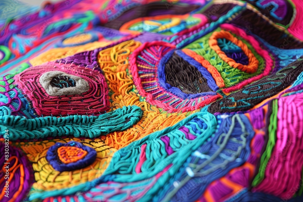 Vibrant Threads. Tapestry. Colorful Woven Textile Background. Vibrant Threads. Tapestry. Colorful Woven Textile Background.