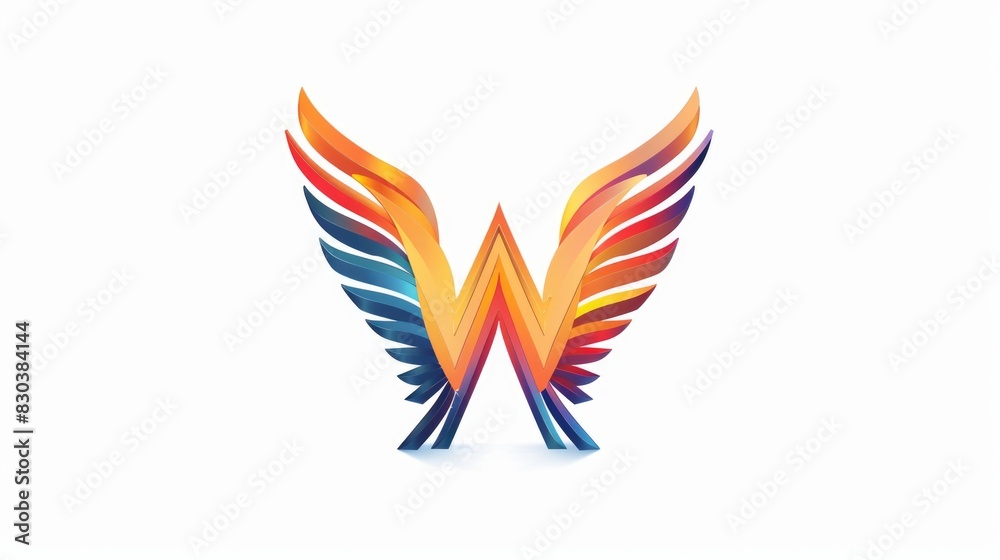 Obraz premium Colorful wings on a white background. Suitable for various design projects