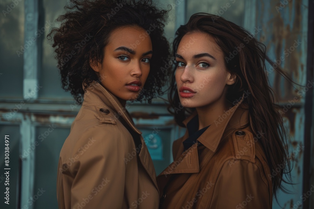 Two beautiful women standing next to each other. Suitable for various concepts and themes Two beautiful women standing next to each other. Suitable for various concepts and themes