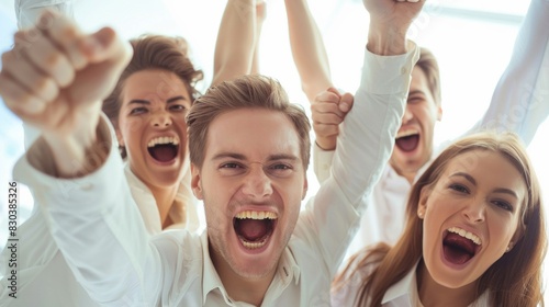 A group of people are smiling and laughing