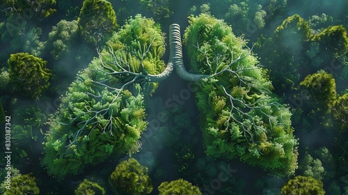 lungs of the earth human respiratory system reimagined as lush grass and trees aigenerated concept illustration photo