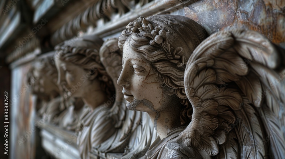 Detailed shot of an angel statue. Suitable for religious themes Detailed shot of an angel statue. Suitable for religious themes