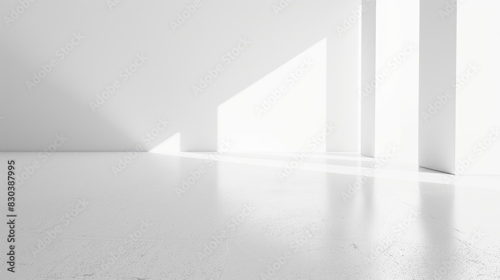 Fototapeta premium Abstract setting with a pristine white empty area and a seamless background .