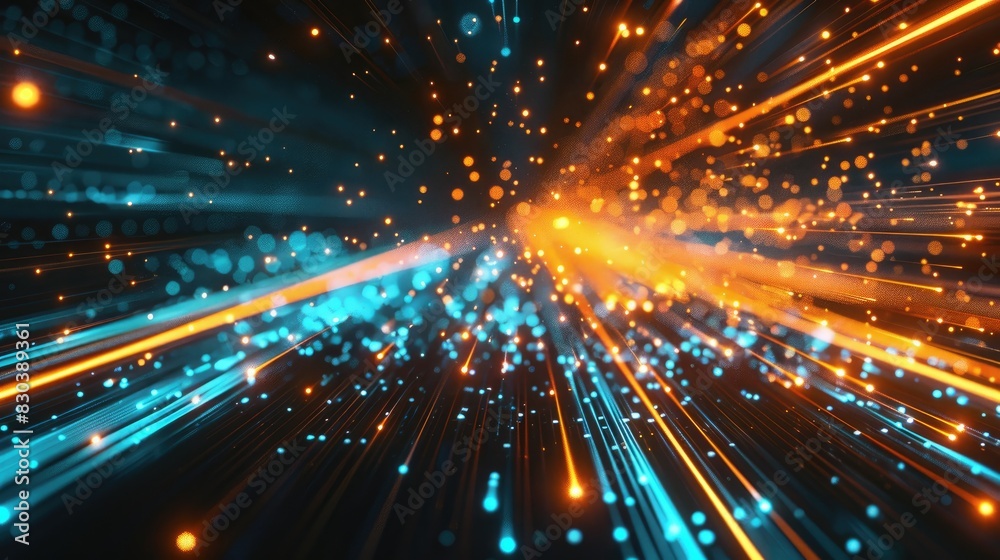 Dynamic high-speed data network with slick, glossy, and glowing lines of light Dynamic high-speed data network with slick, glossy, and glowing lines of light