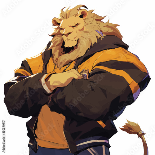 Lion Wearing Streetwear Illustration