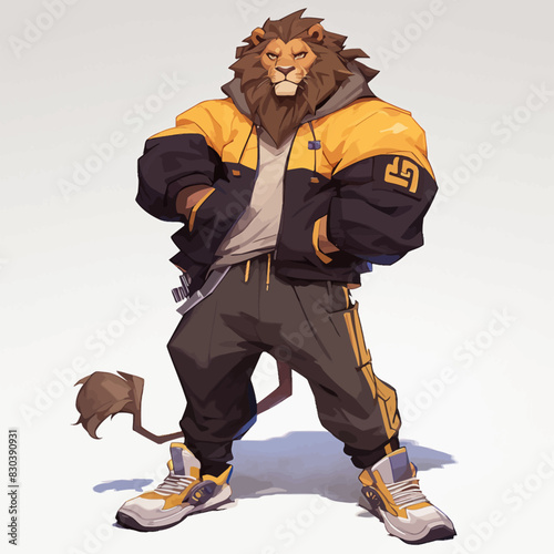 Lion Wearing Streetwear Illustration