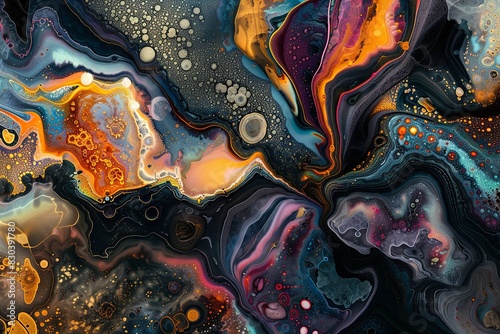 A vibrant abstract organic form that blends fluid, realistic, and fantastical elements. 