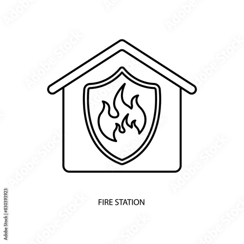 fire station concept line icon. Simple element illustration. fire station concept outline symbol design.