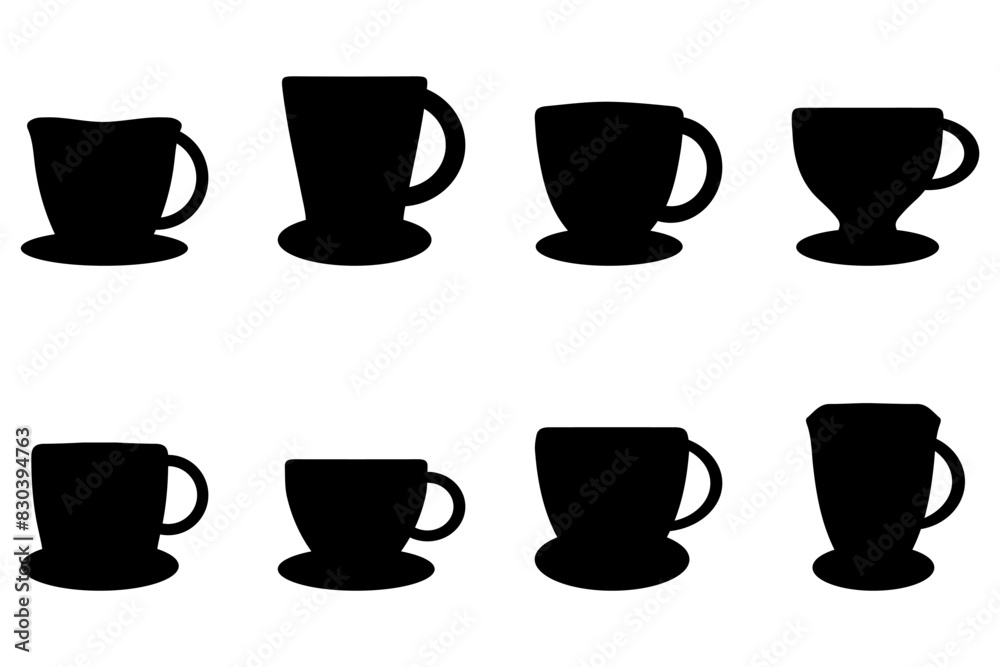 Coffee cup illustration design set