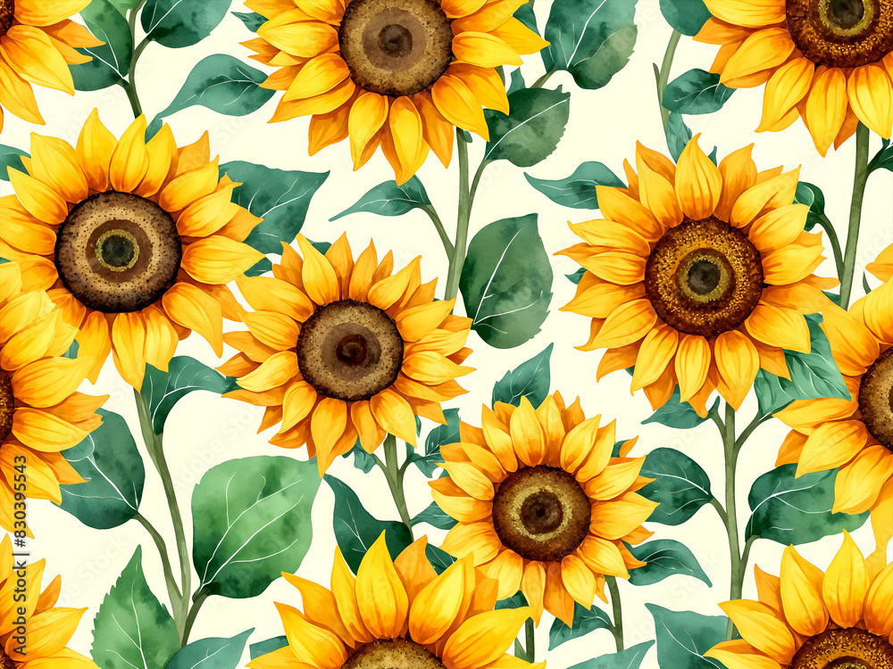 sunflower wallpaper design background, watercolor illustration sunflower wallpaper design background, watercolor illustration