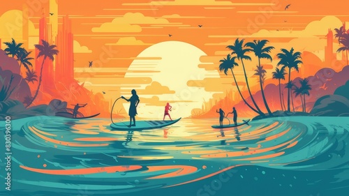 Water activities Illustrations showcase people enjoyi752.jpg