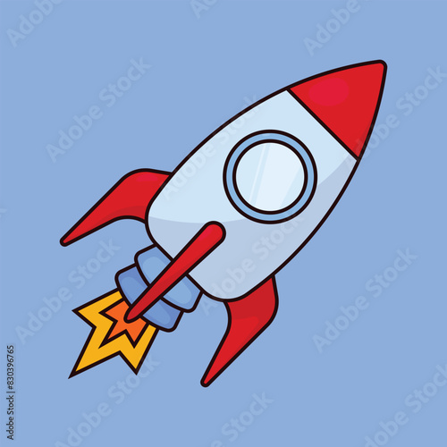 Rocket spaceship launch icon vector. Spaceship icon illustration rocket launch