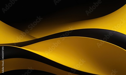 Abstract black and Abstract black and yellow wave background yellow wave background